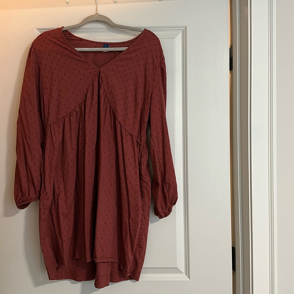 Old Navy Puff-Sleeve Clip-Dot Mini Swing Dress